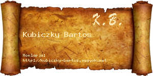 Kubiczky Bartos névjegykártya